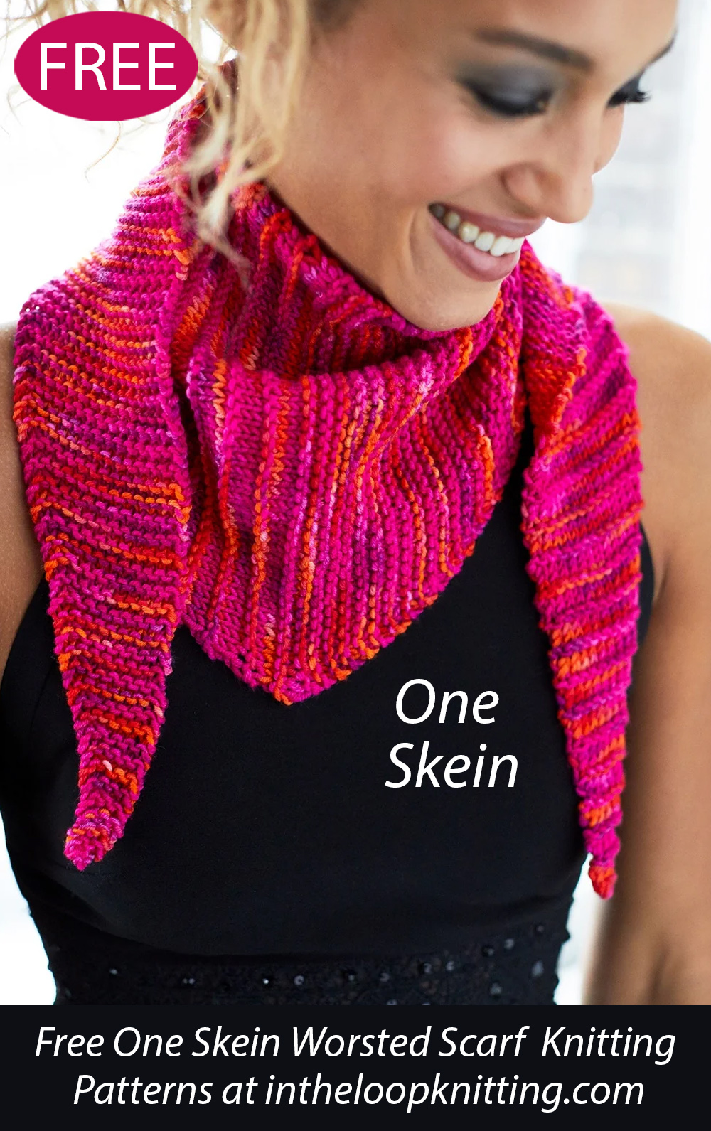 Free One Skein VK Live Scarf Knitting Pattern