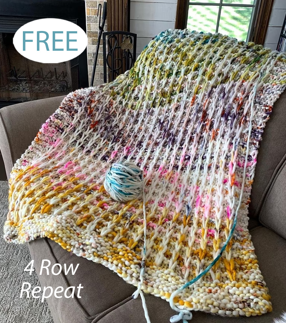 Free Waffle Stitch Throw Knitting Pattern