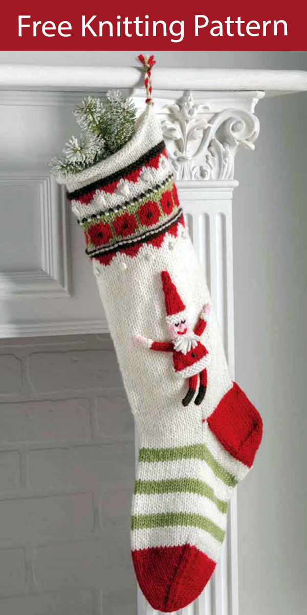 Free Christmas Stocking Knitting Pattern Waiting For Santa Stocking