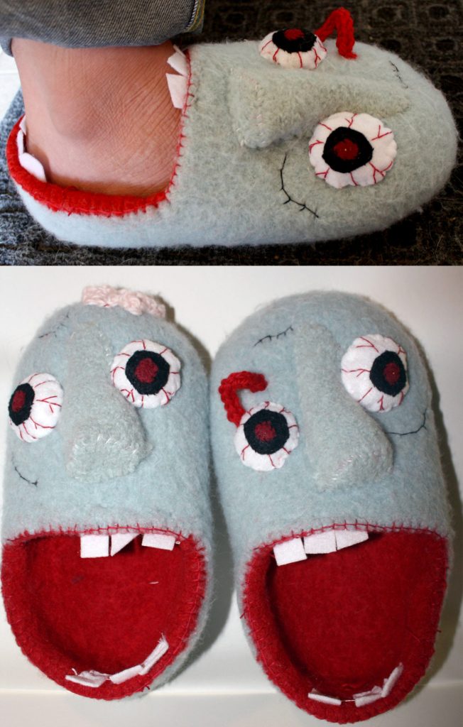 Knitting Pattern Walking Dead Zombie Slippers