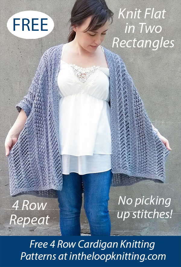Knitting Pattern for 4 Row Repeat Walkiria Kimono with Free Web Version