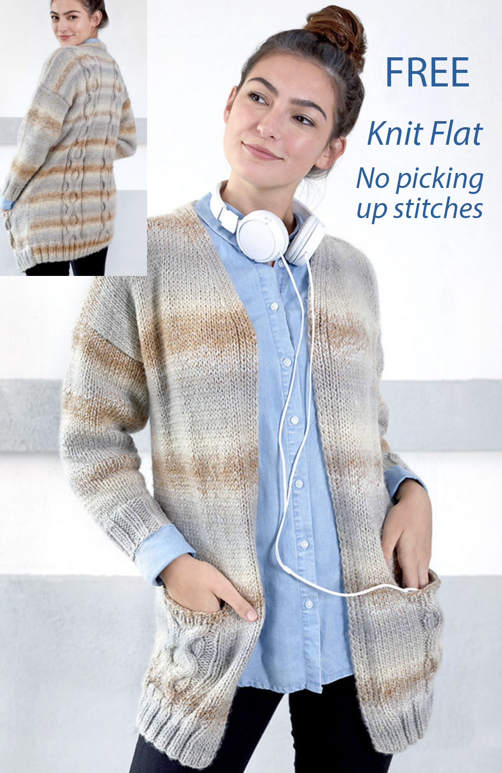 Free Wandering Cables Cardigan Knitting Pattern