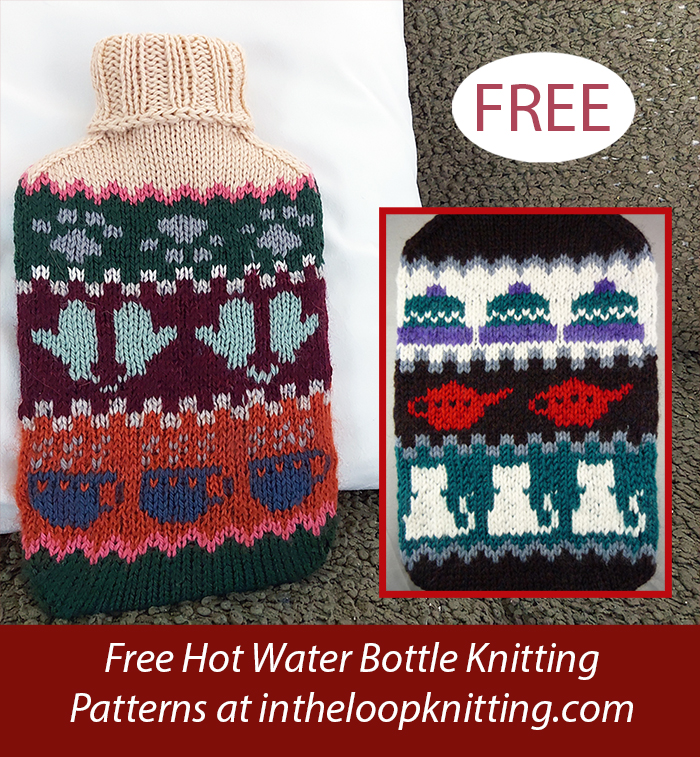 Free  Warm and Cozy Hot Water Bottle Cover Knitting Pattern