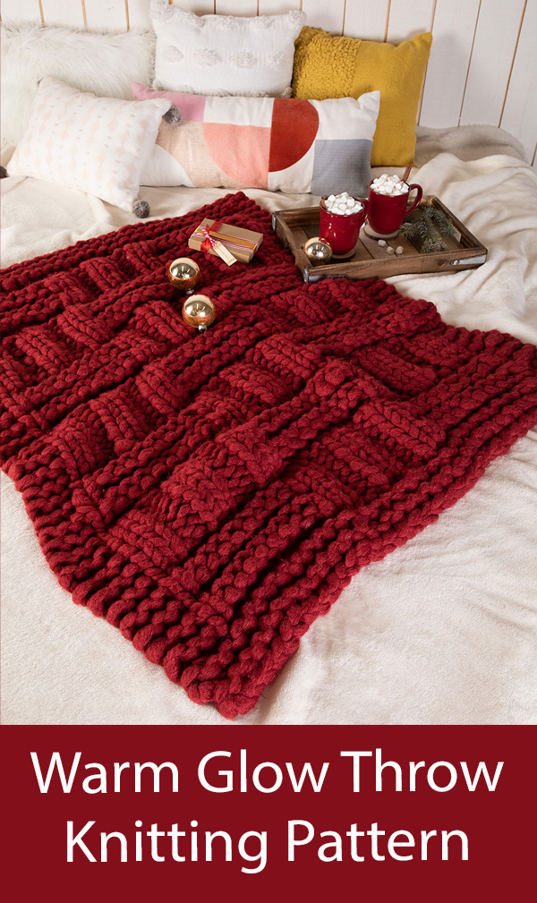 Blanket Knitting Pattern Warm Glow Throw