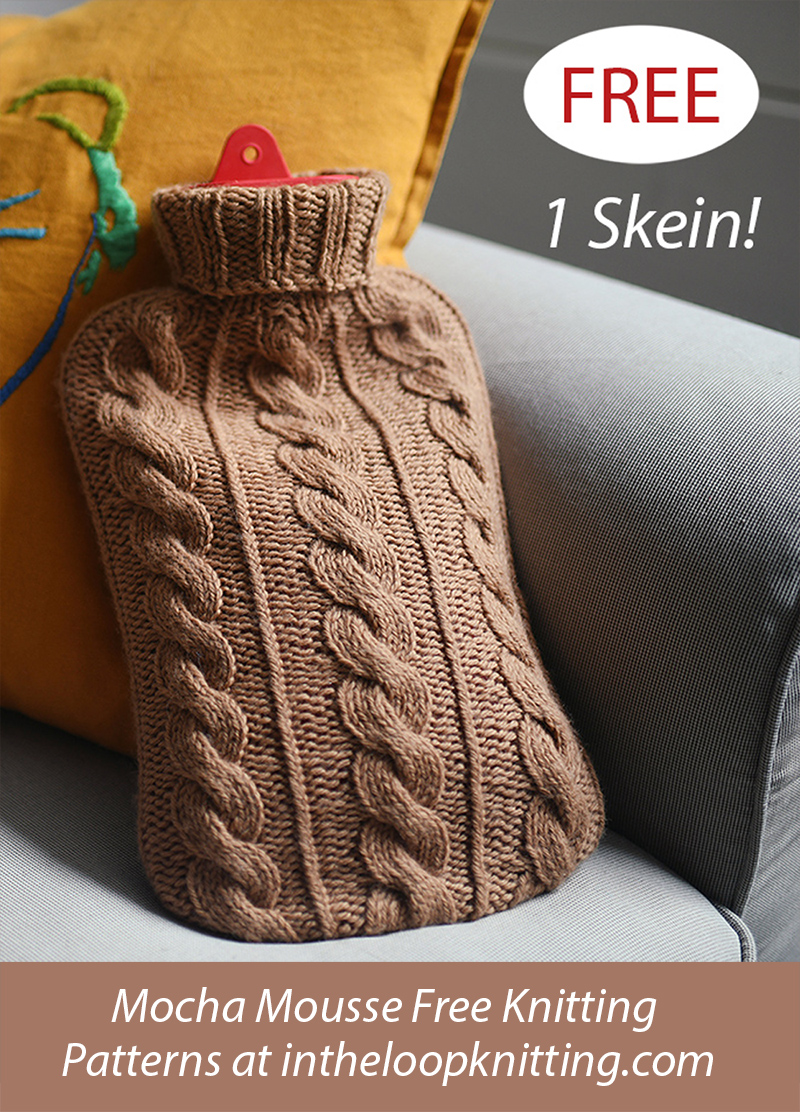 Free One Skein Warm Greetings Hot Water Bottle Knitting Pattern