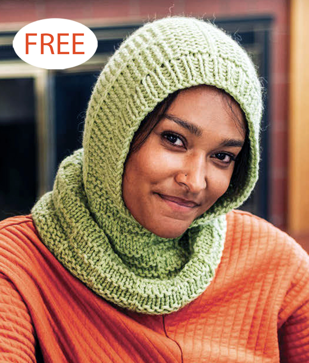 Free Warm Winter Hood Knitting Pattern Biophilia  Cowl