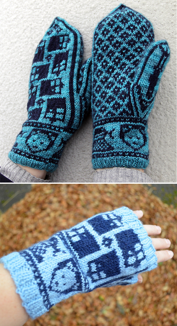 Knitting Pattern for Doctor Who Warmer on the Inside Mittens or Handwarmers