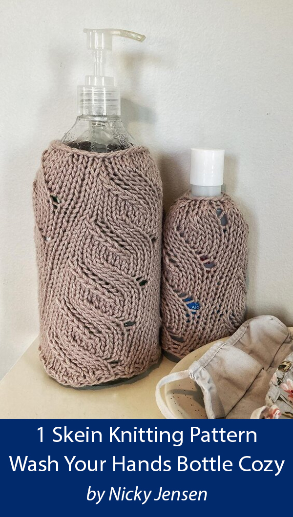 Free Knitting Pattern Soap Sanitizer Bottle Cozy