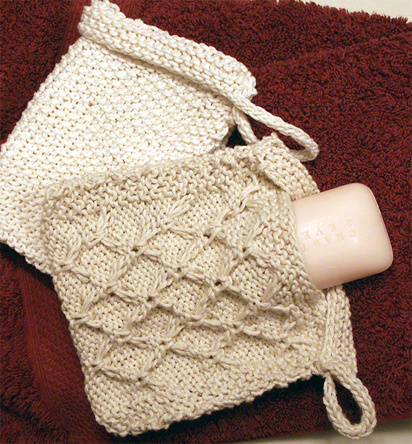 Free Knitting Pattern for Washcloth With Soap Pocket