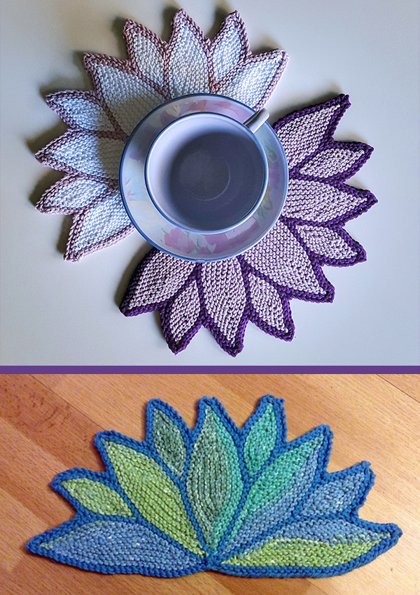 Free Knitting Pattern for Water Lily Dish Cloth