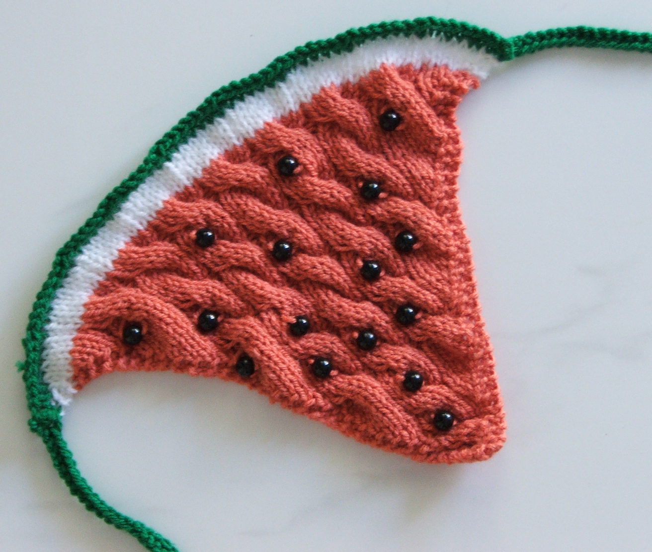 Free Knitting Pattern for Watermelon Kerchief