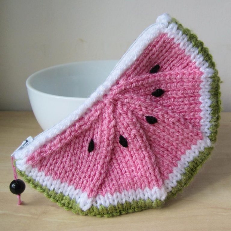 Free Knitting Pattern for Watermelon Purse