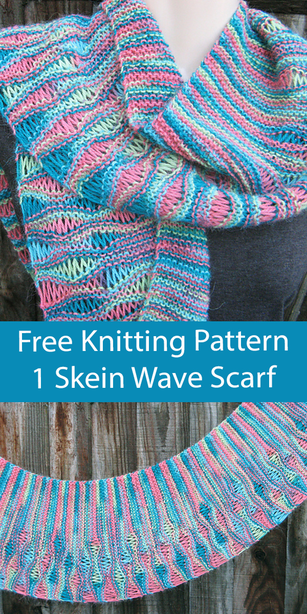 Free Knitting Pattern Wave Scarf