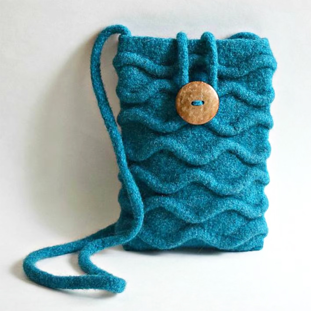 Waves Felted Purse Knitting Pattern Set