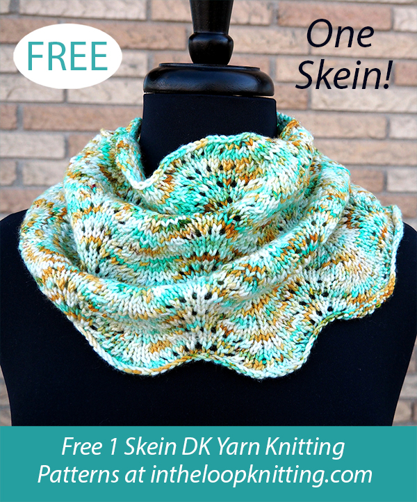 Free One Skein Waves on The Shore Cowl  Knitting Pattern