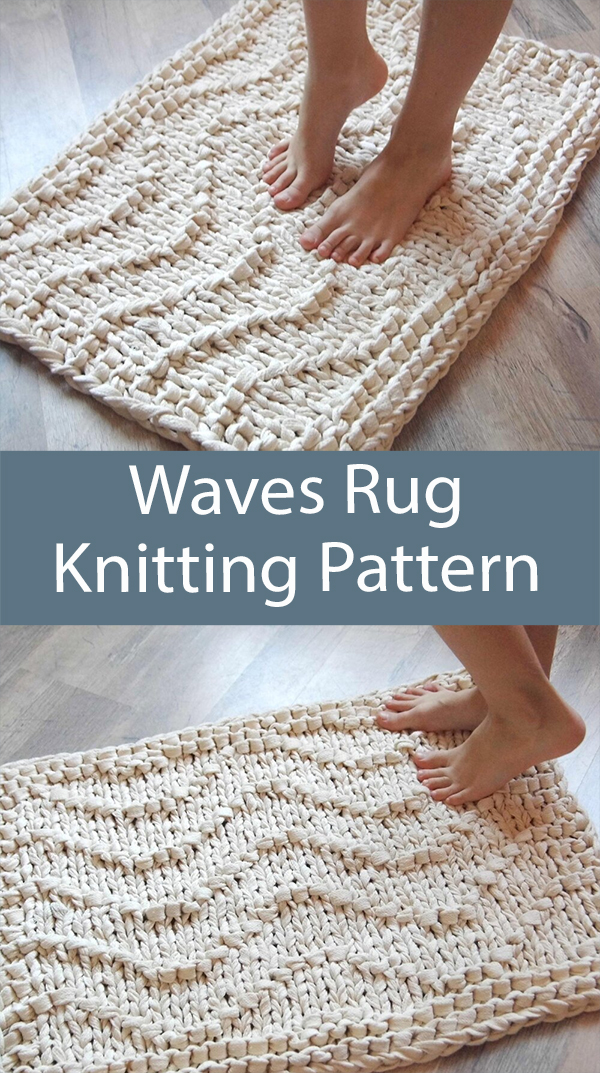 Rug Knitting Pattern for Waves Bath Mat