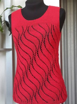 Vertical Wavy Top Free Knitting Pattern and more sleeveless top knitting patterns