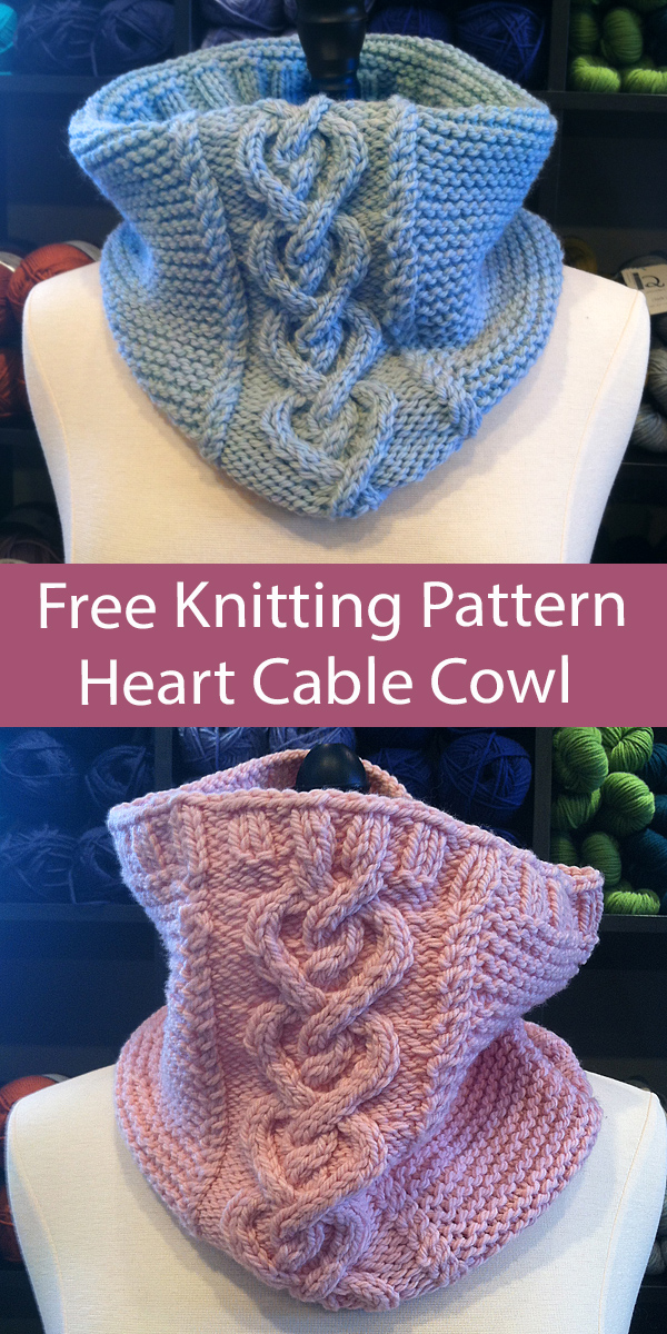 Free Cowl Knitting Pattern Heart Cable Cowl
