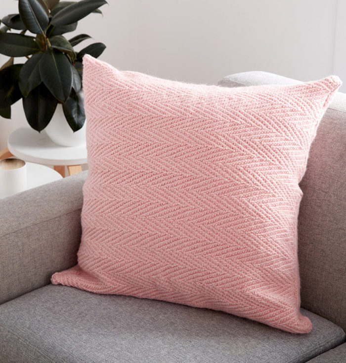 Free Knitting Pattern for Herringbone Pillow