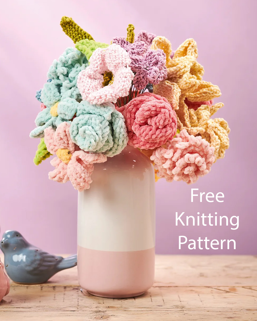 Free Knitted Flower Bouquet Knitting Pattern