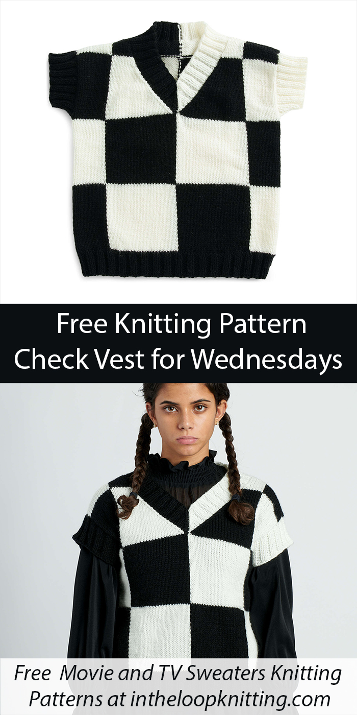 Free Wednesday Knitting Pattern Check Vest