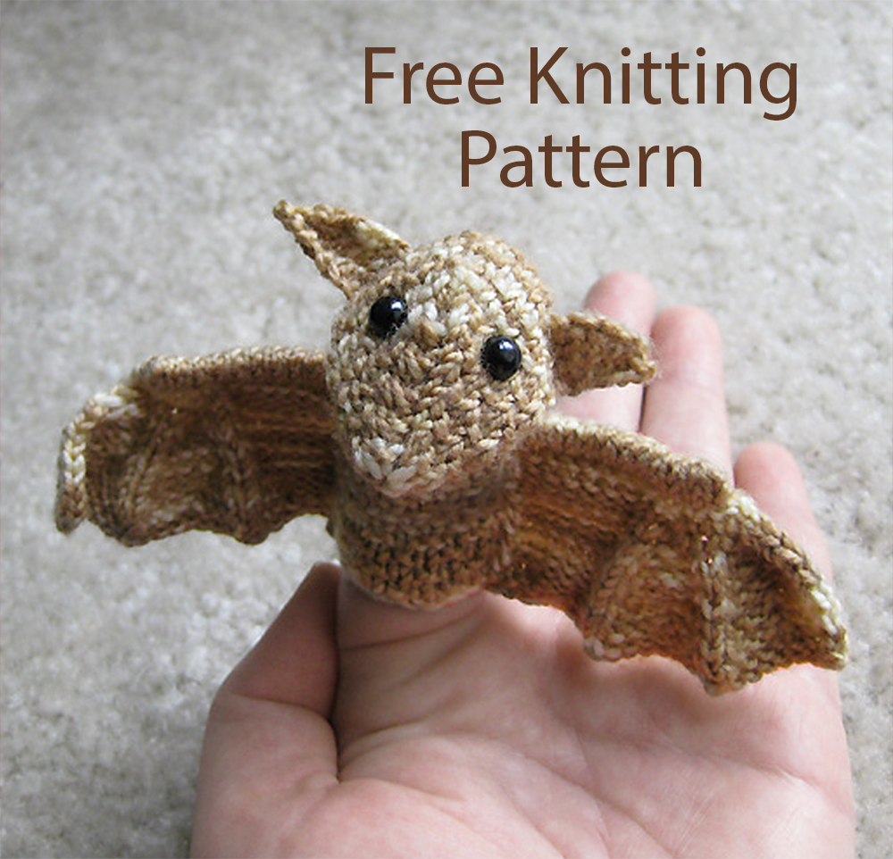 Free Wee Tiny Bat Sock Finger puppet Knitting Pattern