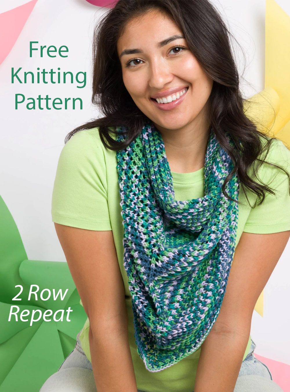 Free Weekend Weave Knit Triangle Scarf Knitting Pattern