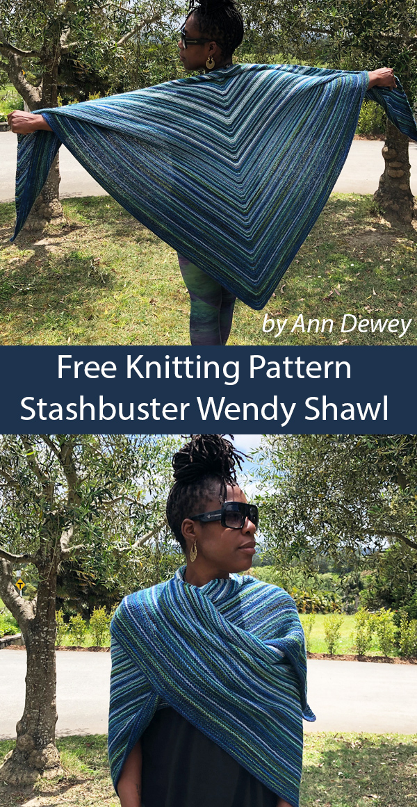 Wendy Shawl Free Knitting Pattern Garter Stitch Stashbuster
