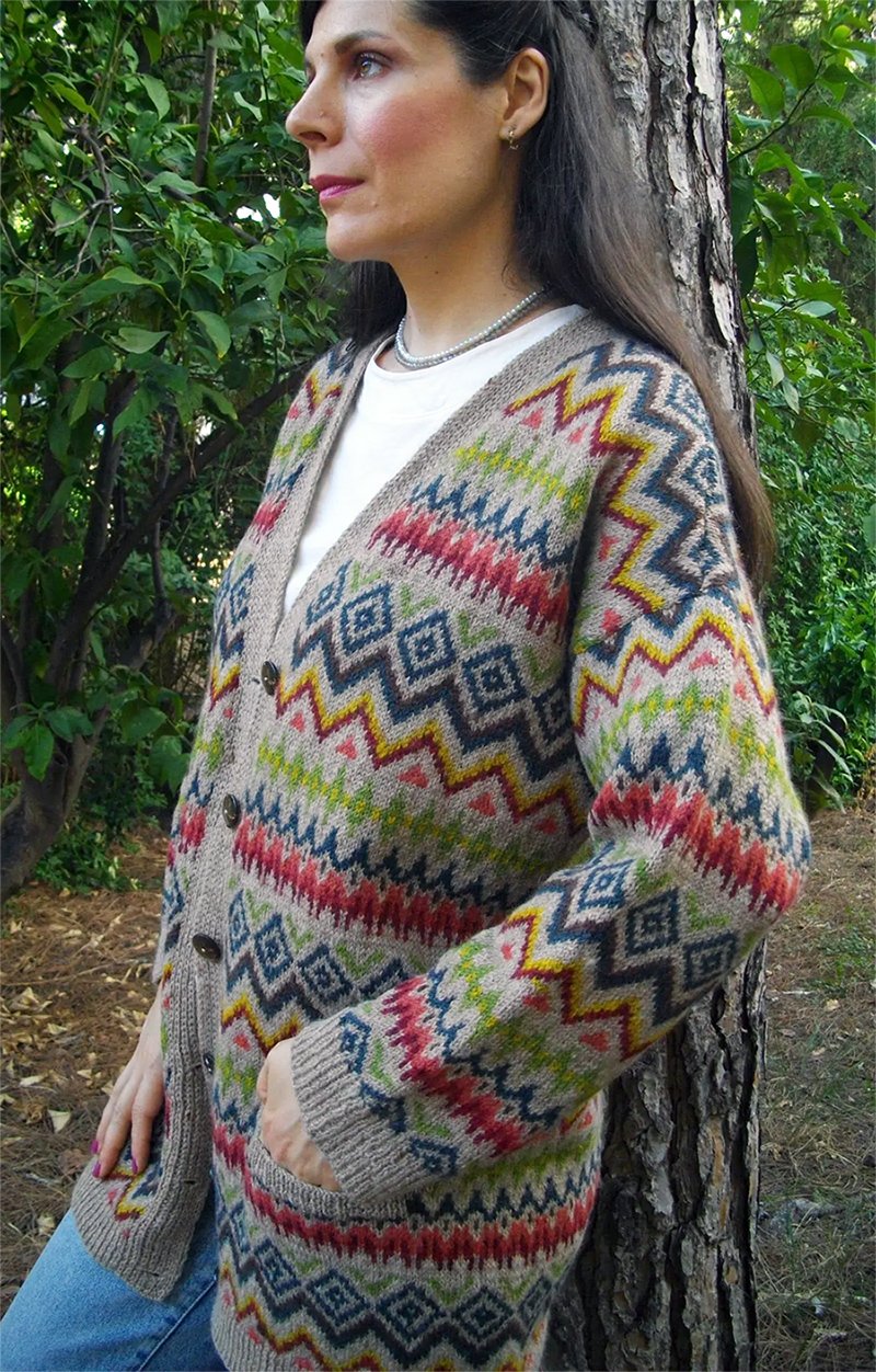 Western Winter Fair Isle Cardigan Knitting Pattern 