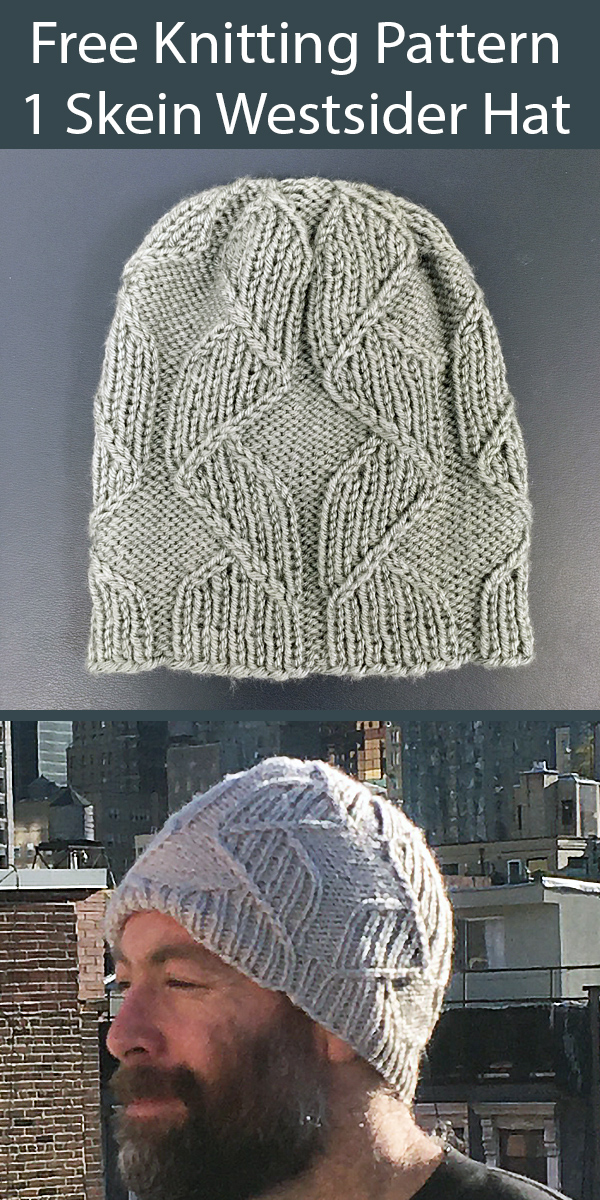 Free Knitting Pattern for 1 Skein Westsider Hat