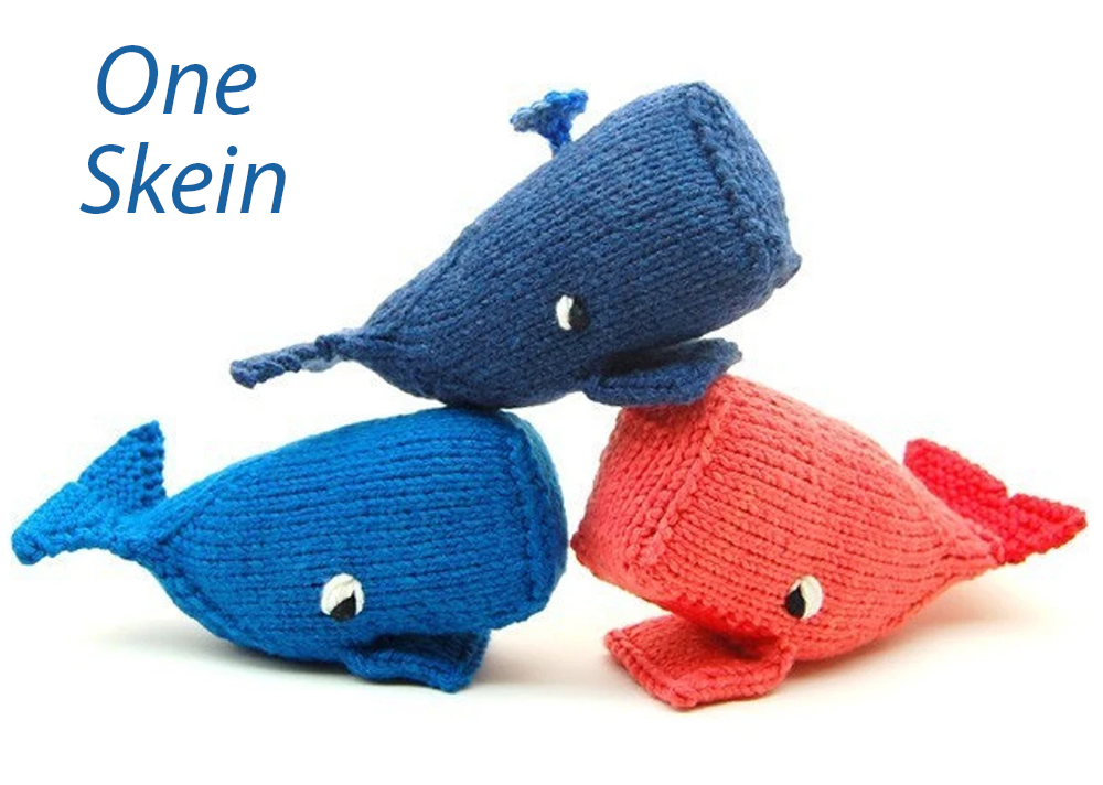 One Skein Whale Amigurumi  Knitting Pattern