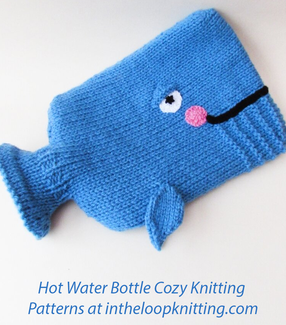 Whale Hot Water Bottle Cozy Knitting Pattern