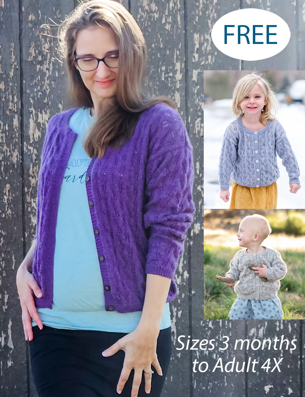 Free Wheat Cardigan Sweater Knitting Pattern Family Size Sweater