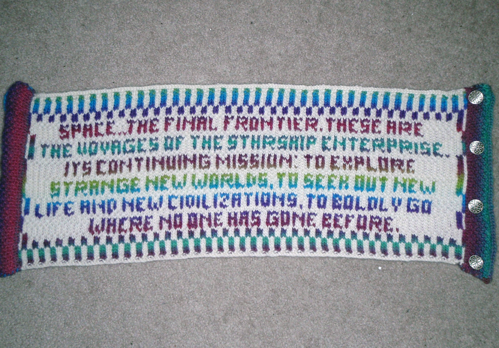Free knitting pattern for Where No One Has Gone Before Cowl and more Trek inspired knitting patterns