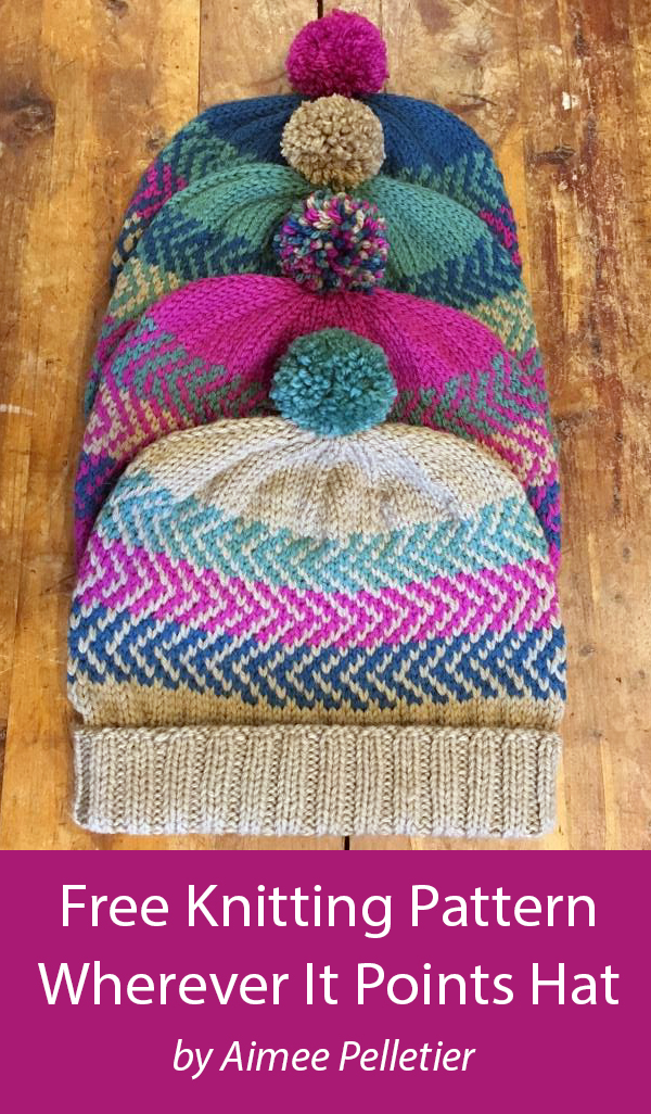 Free Hat Knitting Pattern Wherever it Points