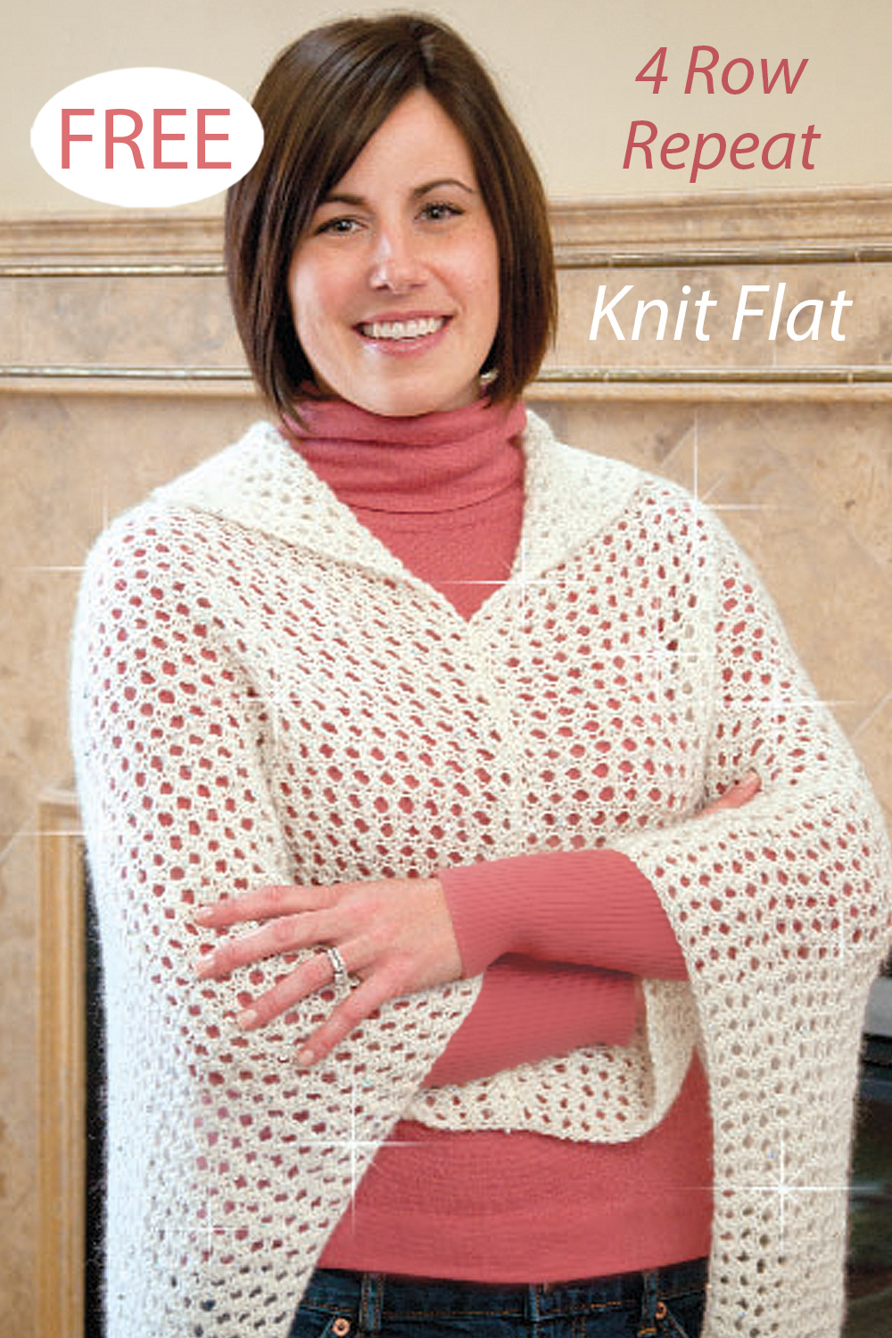 Free White Nights Collared Poncho Knitting Pattern