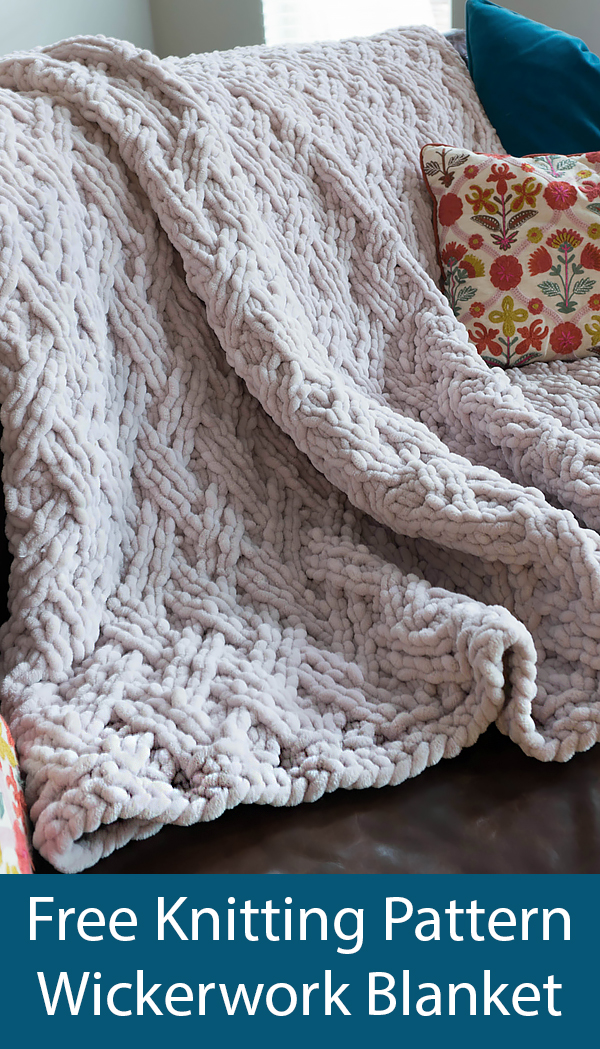 Free Knitting Pattern for Quick Wickerwork Blanket