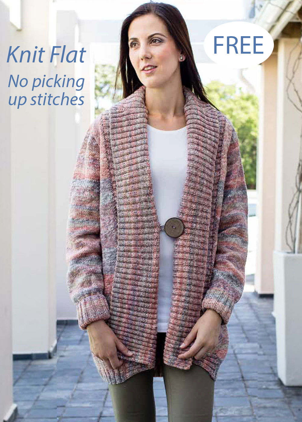 Free Knitting Pattern Wide Welt Cardigan