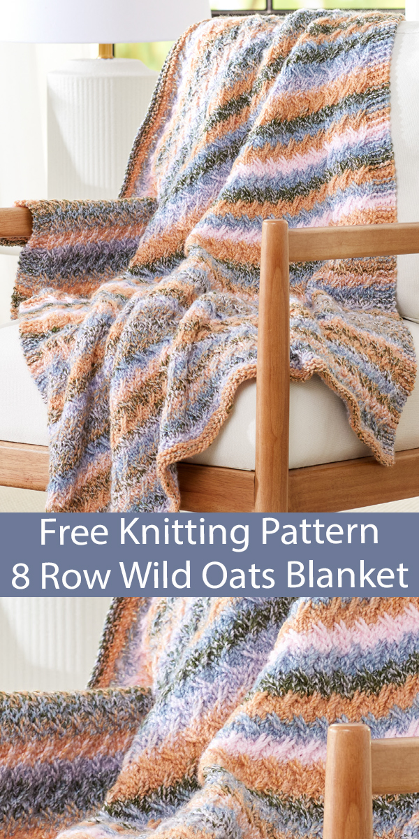 Wild Oats Blanket Free Knitting Pattern 8 Row Repeat