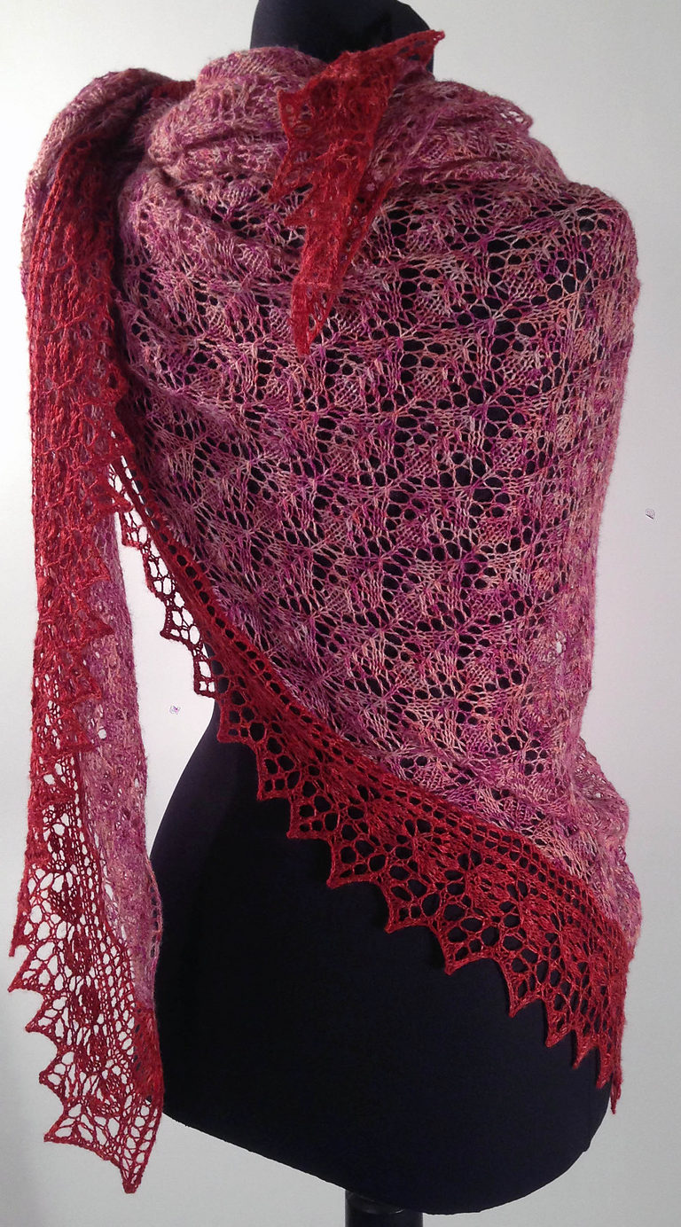 Free Knitting Pattern for Wild Roses Shawl