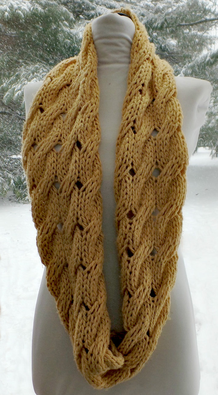 Free Knitting Pattern for Willow Infinity Scarf Cowl