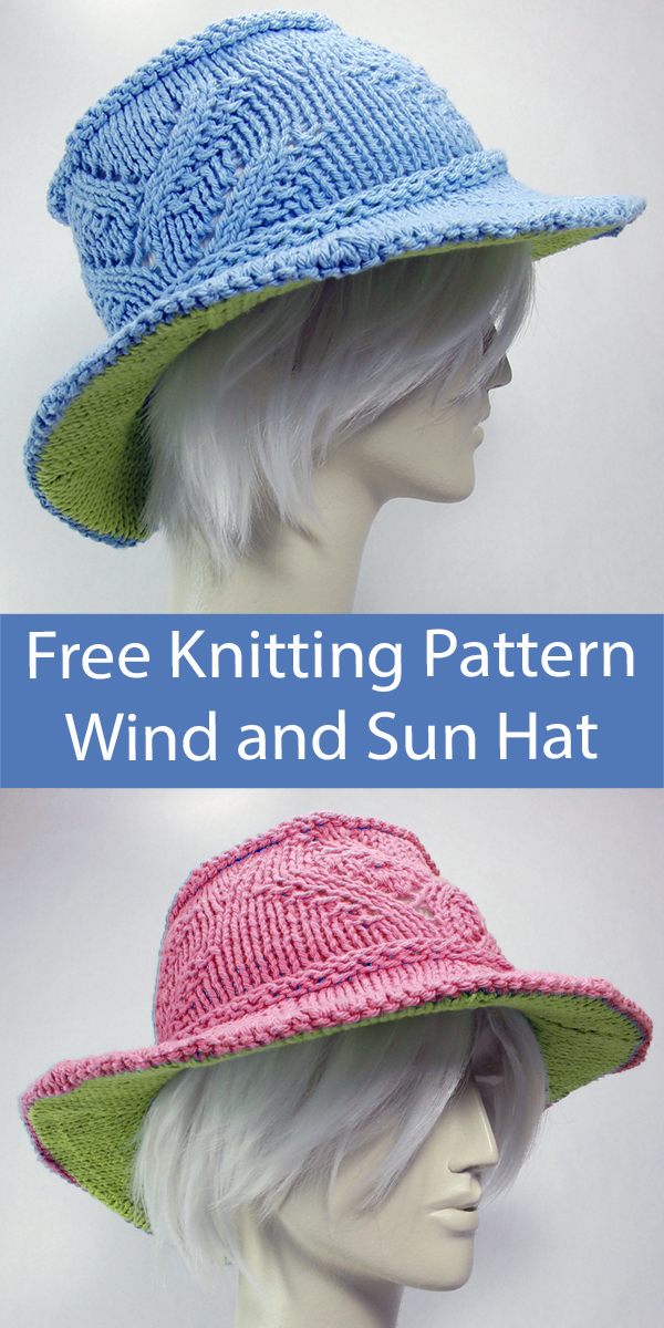 Free Knitting Pattern Wind and Sun Hat