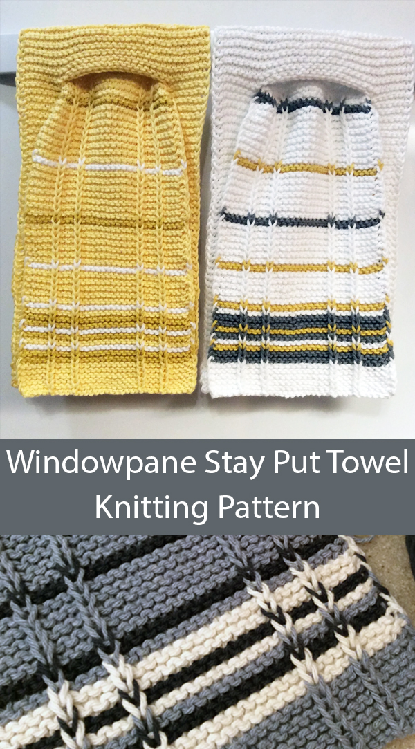 Windowpane Stay Put Towel Knitting Pattern