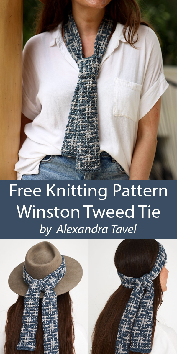 Winston Tweed Tie Free Knitting Pattern Hashtag Headband