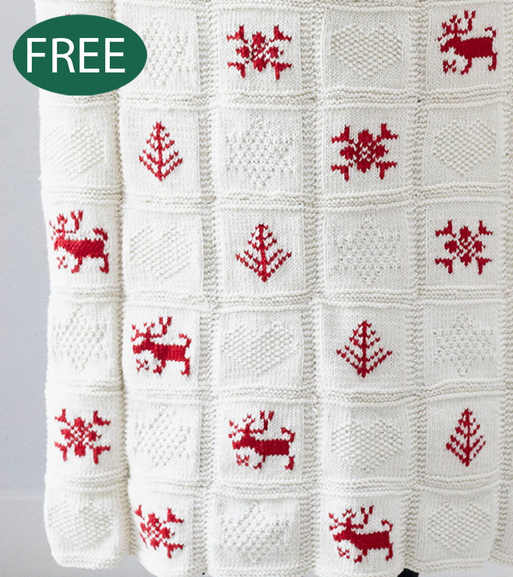 Free Christmas Winter Blanket Knitting Pattern