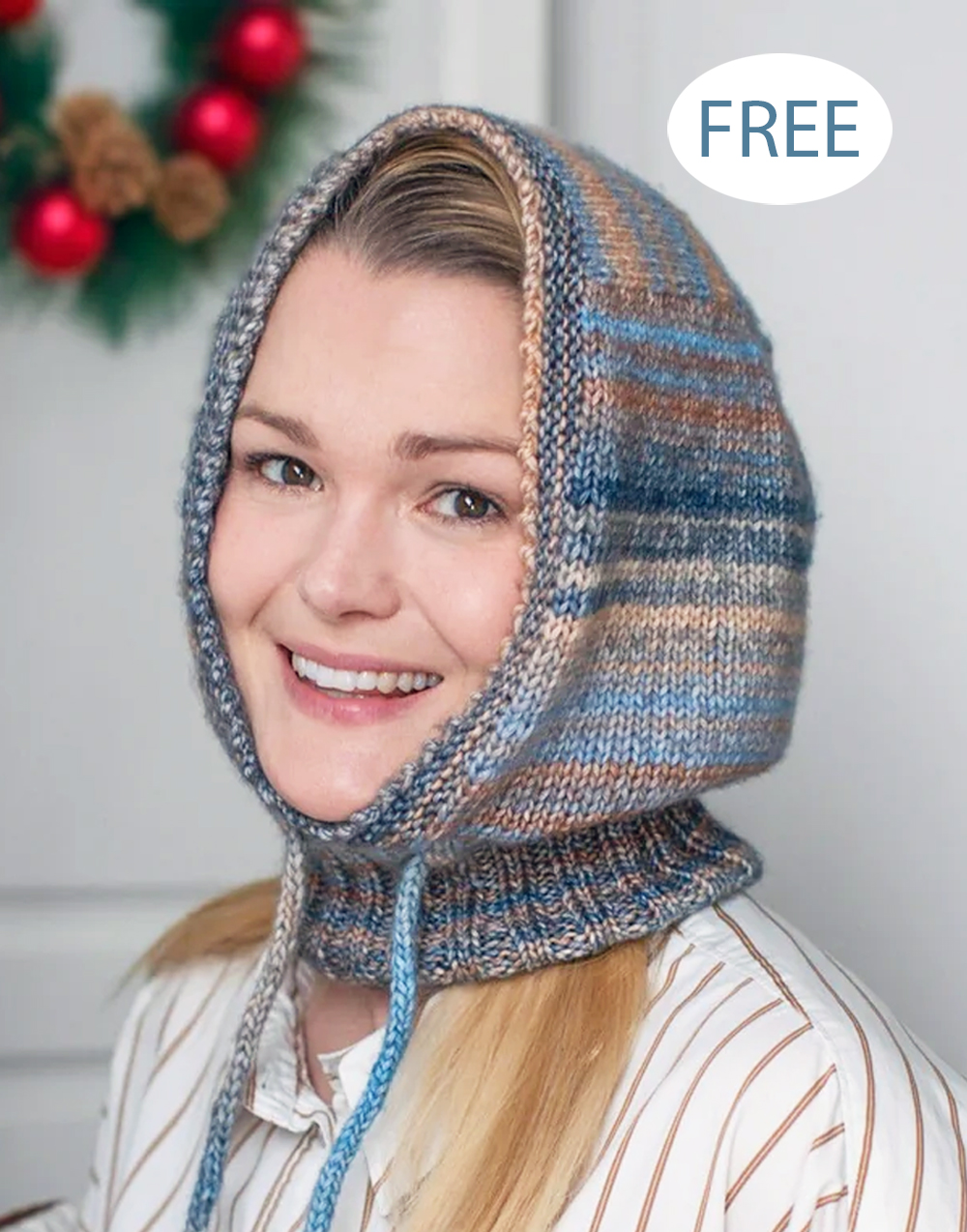 Free Winter Sky Balaclava Hood Knitting Pattern