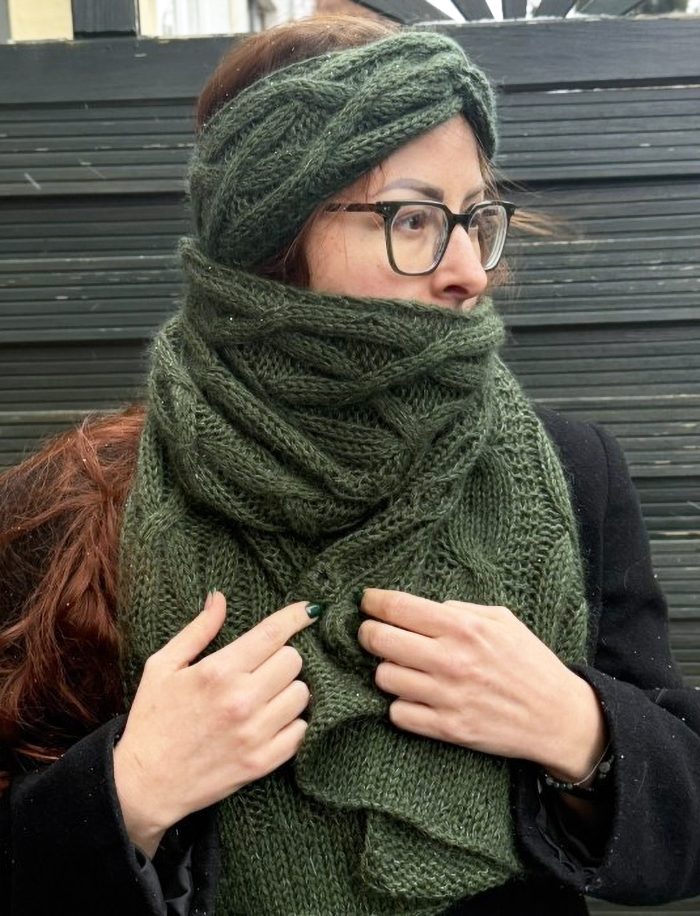 Winter Touch Scarf and Headband Knitting Pattern