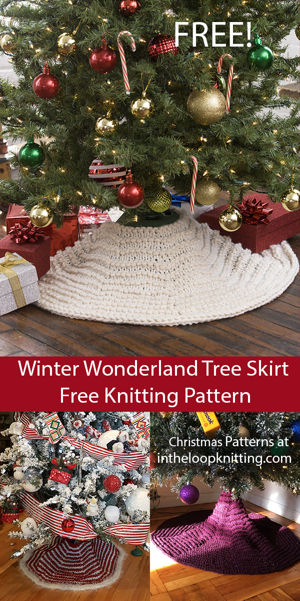 Free Christmas Tree Knitting Pattern Winter Wonderland Tree Skirt