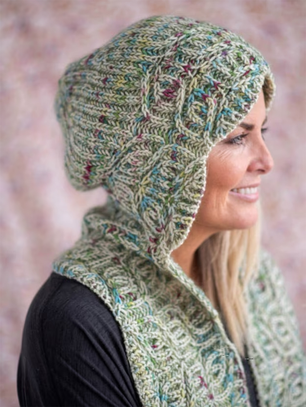 Wintergreen Hooded Scarf Knitting Pattern