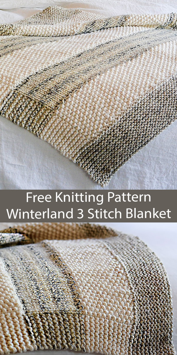 Free Blanket Knitting Pattern Easy Winterland Three Stitch Blanket